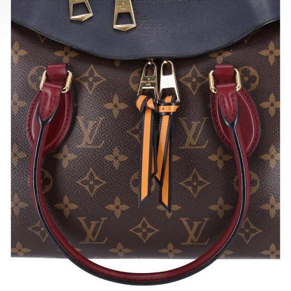 Louis Vuitton Tuileries Monogram Canvas Satchel Shoulder Bag Brown Blue - Picture 7 of 12